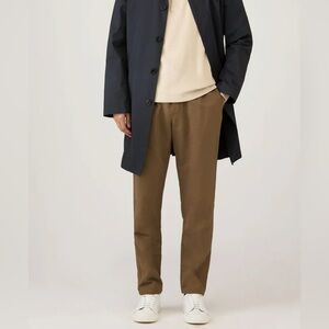 Sunspel Cotton Linen Drawstring Trouser (Dark Cedar)